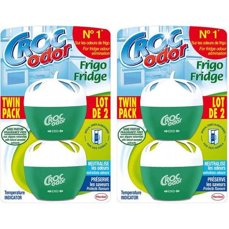 Désodorisant pour frigo - Sans parfum - 2 pièces - Croc Odor - Lot de 4 pièces (1/2)