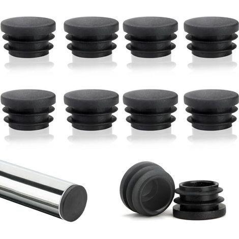 Lot de 10 capuchons de lattes rondes de 22 mm, capuchons de lattes en tube rond, capuchons de chaise ronds en plastique, capuchons d'ailes ronds, protection parfaite pour les meubles et les sols (1/4)