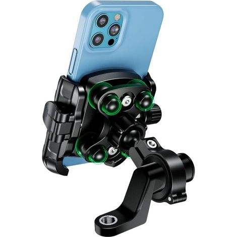Bardusch-Support Telephone Moto 【Double Antivibration】 Porte Telephone Moto avec Corps et Anneau en Aluminium Support Telephone Velo 5,4 á 7,2" Support Téléphone VTT 【Libération Rapide】 comme Cadeau (1/4)