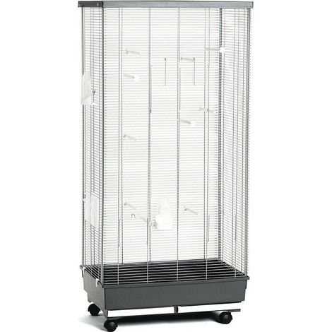 TrAdE Shop Traesio - Voliera Gabbia Senza Tetto Per Volatili Uccelli Canarini 66x45x140cm Completa -