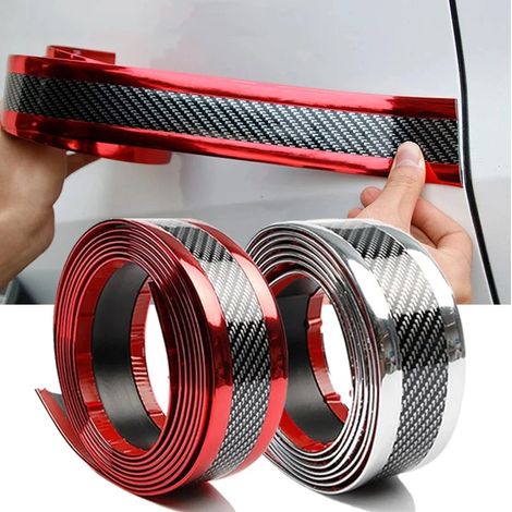(baohuqi02hjhuang,7cm) Moulures de style en caoutchouc et fibre de carbone,garniture souple à faire soi-même,protection de pare-chocs,de seuil de porte,de bord,autocollants pour voiture (1/3)