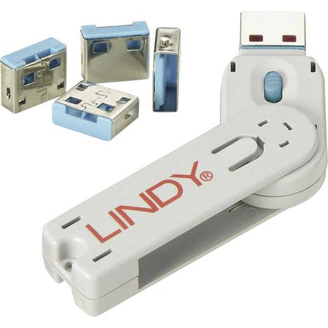 Lindy 40452 Clip de Sécurité Bleu pour Portes (1/2)