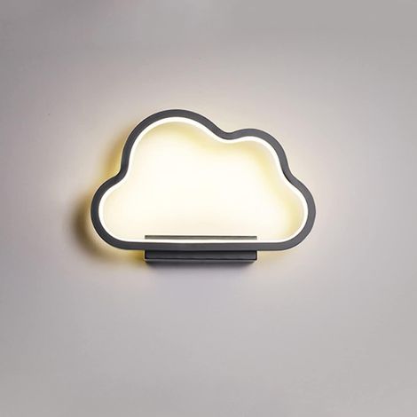 Applique murale intérieure LED 20 W, forme nuage, gradation trois tons, IRC 85 (noir) (1/5)
