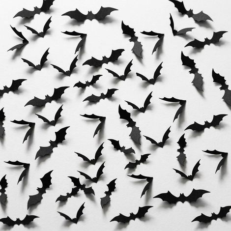 Décoration d'Halloween : autocollants 3D en forme de chauves-souris pour l'intérieur, les fenêtres, la porte d'entrée, les murs - 60 pièces (1/5)