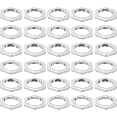 M16x1.0 Acier Hex Écrous, 30 Paquet Métrique Filetage Zinc Plaqué Fini Matériel Écrous Vis Boulon Fixations pour Lampes Machines Réparation 3mm Hauteur (1/5)
