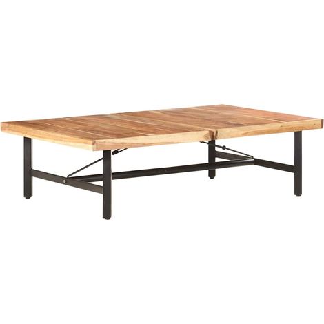 vidaXL Mesa de centro de madera maciza de acacia 142x90x42 cm (1/5)