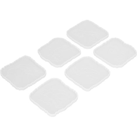 Kit DIY sirène cristal résine dessous de verre moule 6 pièces miroir bord ondulé silicone (1/5)
