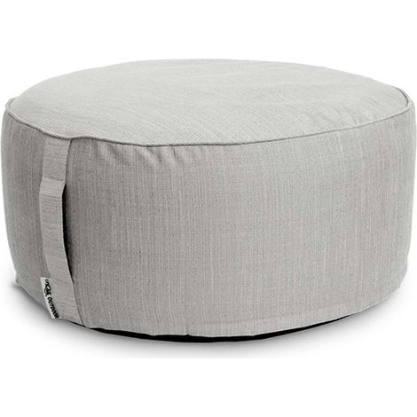 Lemetex UNIQUE Living® Deko- Aufblasbares Pouf-Sitzkissen Senna Ø 55 cm Höhe 25 cm light grey