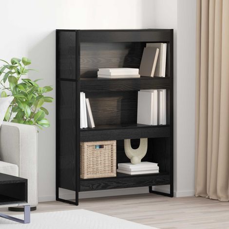 Bücherregal Schwarz Eichen-Optik 80 x 30 x 121 cm Holzwerkstoff