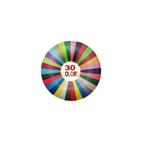 Filament Stylo 3D, 30 Couleurs 1,75MM Recharge 3D Pen Filament, Total 90M pour Fil Stylo 3D, Compatible avec SCRIB3D, MYNT3D, SAYWE et Acdolf Stylo D'Impression 3D ( Stylo 3D non inclus )