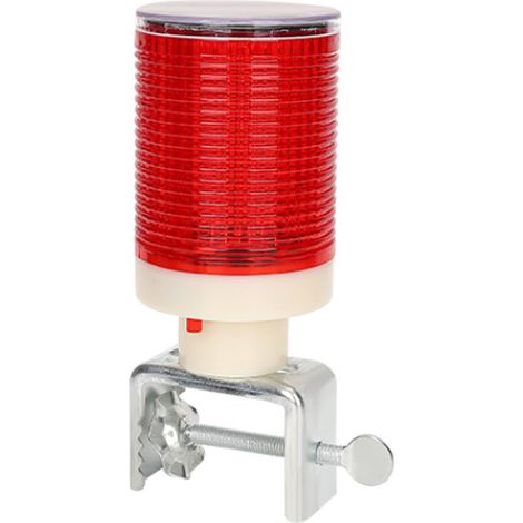 Feu de signalisation solaire, balise LED extérieure, feu de sécurité solaire étanche pour chantier, allée, quai, signalisation routière (rouge) (1/5)