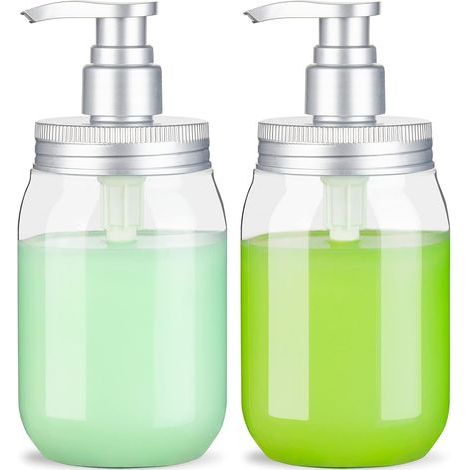 2 X 450ML Dispenser Bottle with Pump Soap Dispenser/Refillable Pump Bottles Lotion and Soap Dispensers (1/5)