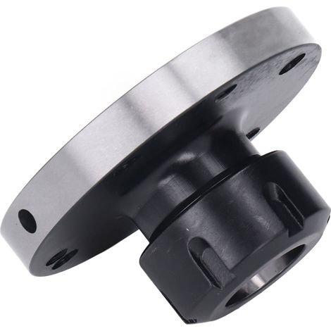 Mandrin à collet, base ronde 100 mm, 7 trous de fixation, acier au carbone, pour fraisage CNC et tour. (1/5)