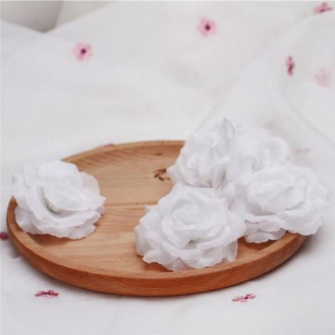 Roses Artificielles - Têtes De Fleurs En Soie 8 cm - Décoration Mariage Maison Fête Jardin - Lot De 5 (1/4)