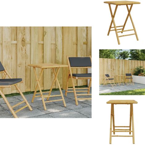 Gartentisch Klappbar 55x55x75 cm Bambus - Bambusgartenmöbel - Klappbarer Gartentisch - Outdoortisch - Balkontisch - Esszimmerset (1/5)