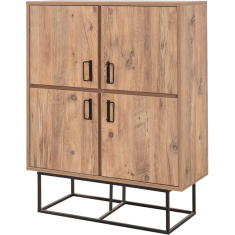 Industrielles Buffet aus Holz und Metall - 4 Türen - 8 Fächer BRESOV