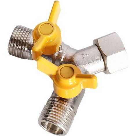 Valve de remplacement g 1 / 2 raccord en laiton y 3 voies robinet de douche cuisine ou salle de bain adaptateur de robinet d'arrêt (1/4)