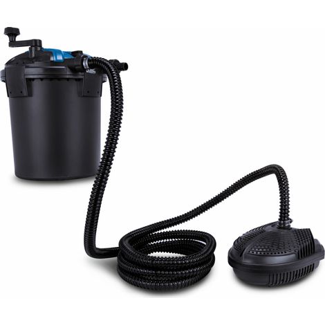 Scheppach Kit de filtration sous pression pour bassin PFS8000 – Réservoir de filtration de 9,5 L – 43 W – Capacité de filtration de 4000 L/h – Jusqu'à 8000 l – Lampe UV-C de 13 W