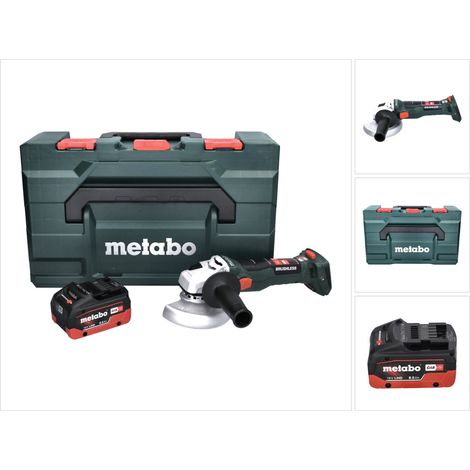 Metabo W 18 LT BL 11-125 Smerigliatrice angolare a batteria 18 V 125 mm brushless + 1x batteria 8,0 Ah + metaBOX - senza caricabatterie