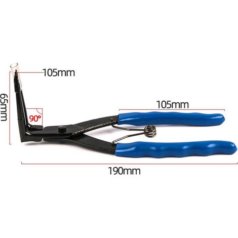 Pince circlips 190mm, long bec de pince à circlips, pince à anneau élastique de maître-cylindre internes, 90 degrés pince a clips pour camions motos (1/4)