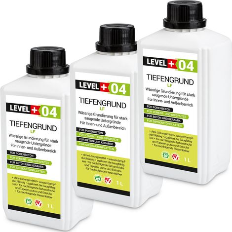 LEVEL+ Universal Grundierung Acryl Tiefgrund Haftgrund L+04 - 3L