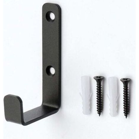 Set mit 4 robusten Wandhaken, J-förmigen Garagenhaken, universellen schwarzen Schraubhaken, robusten Schraubhaken, Garagenhaken, Wandhaken, robusten Wandhaken (1/5)