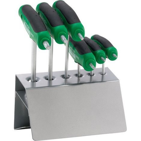Juego de destornillador TORX® con asa T y toma de Fuerza lateral, 6 unidades, Contenido : T 10 T 15 T 20 x 100 T 25 T 30 T 40 x 150