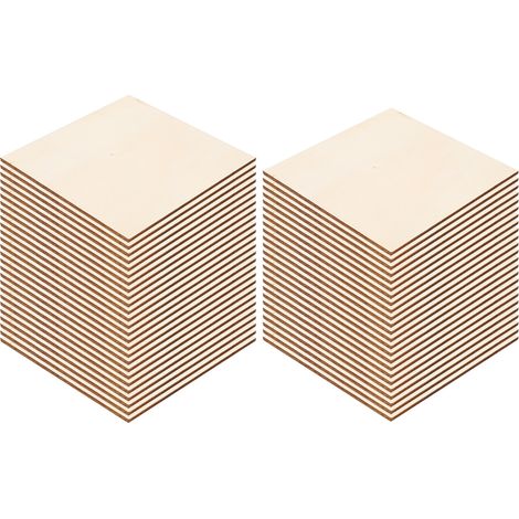 50 Pièces Planches en Bois DIY pour Enfants Loisirs Créatifs Dessin et Artisanat de Noël（10cm, Lot de 50） (1/5)