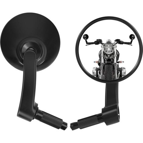 Motorrad Lenkerendenspiegel rund 360° verstellbar 22mm für Yamaha Harley Roller (1/5)