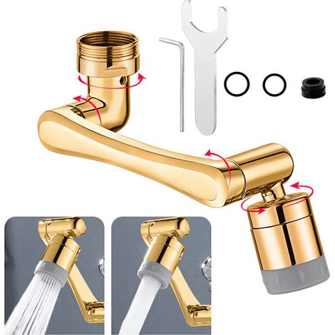 Faucet Aerator,Kitchen/Bathroom Faucet Sprayer,with 2 Spray Modes,Sink Faucet Sprayer Head(gold) (1/5)