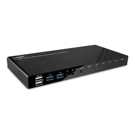 Switch KVM Lindy 39313 USB HDMI 4K@60Hz in metallo nero (1/5)