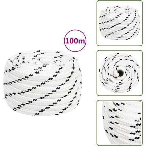 Arbeitsseil Weiß 18 mm 100 m Polyester - Arbeitseil - Polyester Seil - Geflochtenes Seil - Baumarkt Zubehör - Gartenseil (1/5)