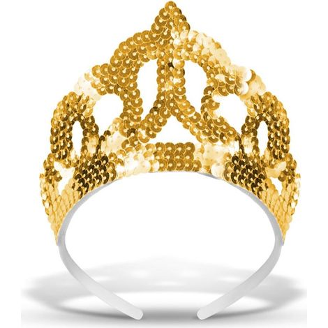 tiara de lentejuelas doradas