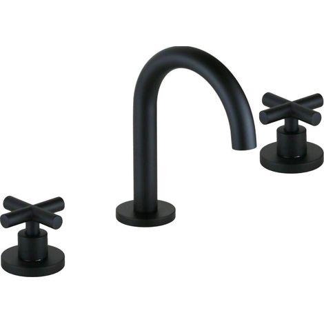 Batteria per lavabo a 3 fori in colore nero opaco Gattoni Taolos 1510015NO Nero opaco