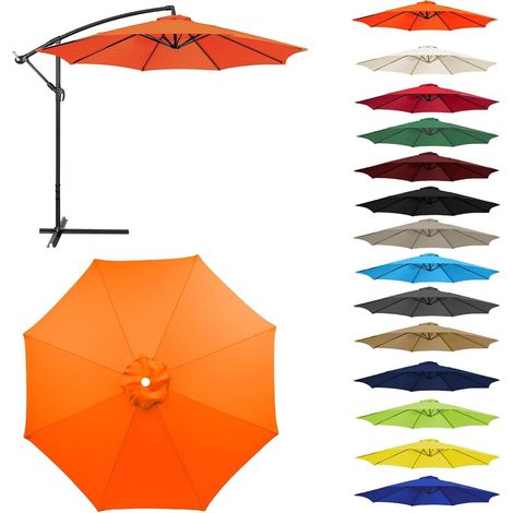 Auvent De Remplacement pour Parasol Toile De Parasol Déporté Remplacement Pour Cour,Jardin,Plage, Protection UV 50+ (2.3m-8 ribs,Orange)