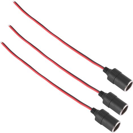 3-fach Zigarettenanzünder-Ladegerät, weibliche Buchse, schwarz, 26 cm Kabel (1/2)