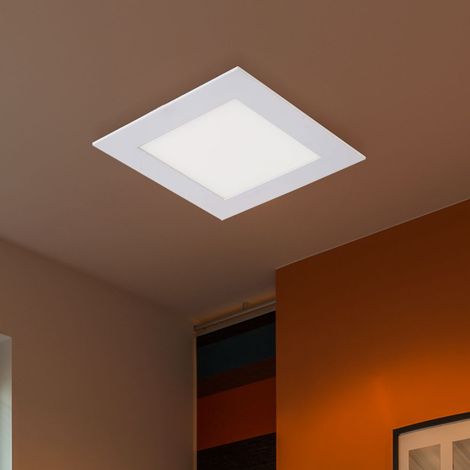 LED Einbaustrahler flach LED Einbaupanel quadratisch Einbau Deckenstrahler LED Deckenleuchte weiß, Aluminium, 12W 1160lm kaltweiß, LxH 17x1,2 cm