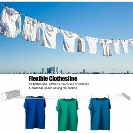 Etendoir Mural Extensiblesechoir Linge Mural avec 5 Fils de 375 mtresetendoir a Linge pour intrieur et couleurs multiples Largeight (1/4)