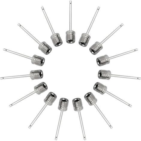 Aiguille De Gonflage - Acier Inoxydable - Compatible Avec Pompe À Main Et Pompe À Pied - Pour Ballon De Basketball Volleyball Football - 15 Pièces (1/5)