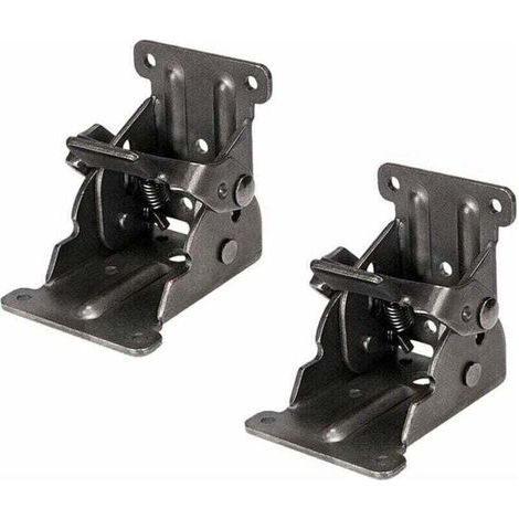 Lot de 2 supports pliants avec charnières autobloquantes pour meubles pliants, idéal pour tables, lits et meubles avec mécanismes pliants. (1/4)