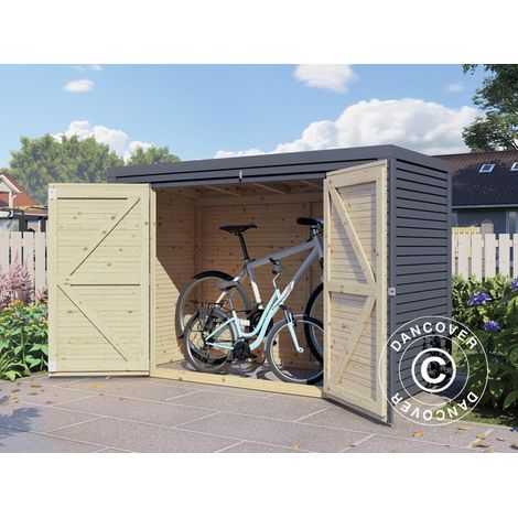 Wooden Bike Shed, Bertilo Box Bike, 2.07x1.03x1.43 m, 2.1 m², Anthracite - Dancover (1/2)