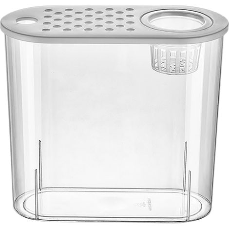 Aquarium hydroponique ovale transparent avec couvercle blanc, écosystème miniature écologique pour poissons rouges et tortues, décoration de bureau (1/5)