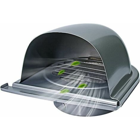Grille Aeration de Ventilation Hotte Cheminée Ronde Extéri avec Lamelles 100mm 45° Inox (1/5)