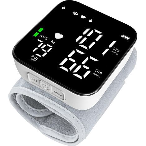 Misuratore di pressione sanguigna da polso professionale, display digitale a LED a schermo intero, retroilluminazione HD, rilevamento del battito cardiaco irregolare (1/4)