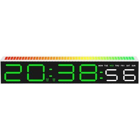 Alarm Clock - Digital Alarm Clock - Travel Alarm Clock - Digital Clock - Bedroom Digital Clock - LED Clock - Dual Alarms - Adjustable Brightness - RGB Light Strip - Voice Control - Voice Pickup Functi