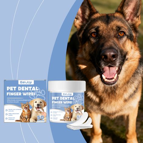 Lingettes nettoyantes dentaires pour animaux - Formule douce pour l'hygiène des animaux - 50 lingettes (1/5)