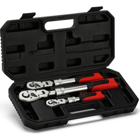 Ratschen-Set 1/4 3/8 1/2 Zoll Flexkopf 72 Zähne CrV (1/5)