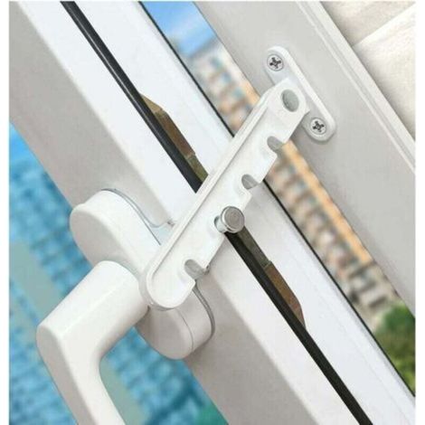 Entrebâilleur de fenêtre à battant, verrou de sécurité pour bébé, verrou anti-pincement, entrebâilleur de ventilation de fenêtre, ouverture vers l'extérieur pour fenêtre UPVC, bois et aluminium,blanc