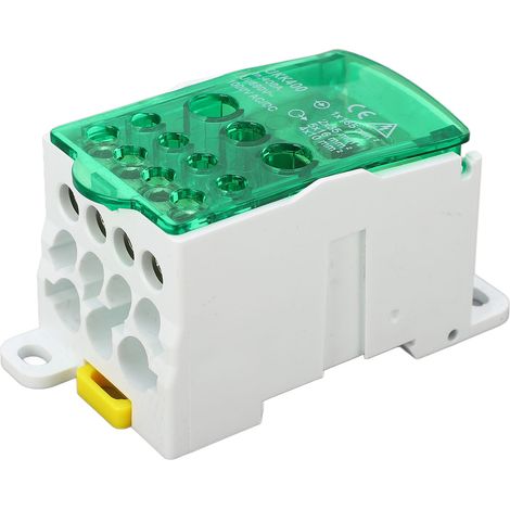 Boîte de jonction à bornier sur rail DIN pour distribution électrique universelle 690 V 400 A verte (1/5)