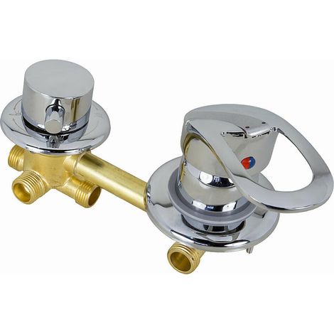 Ersatz-Armatur Einhebelmischer 4 fach Umschalter Dusche D46 12cm